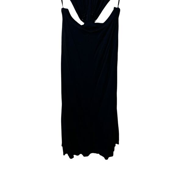 A.L.C Striped Cutout Knotted Sleeveless Midi Dress Black White Stripe SMALL - Picture 8 of 8